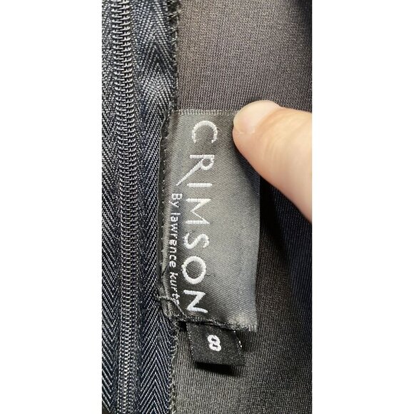 Crimson Womens Maxi Long Evening Gown Dress & Jacket Size 8 Velvet Black Beaded - Picture 7 of 16